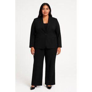 UNIVERSAL STANDARD 2 piece pant suit ponte knit black plus size L 22 24 XL 26 28